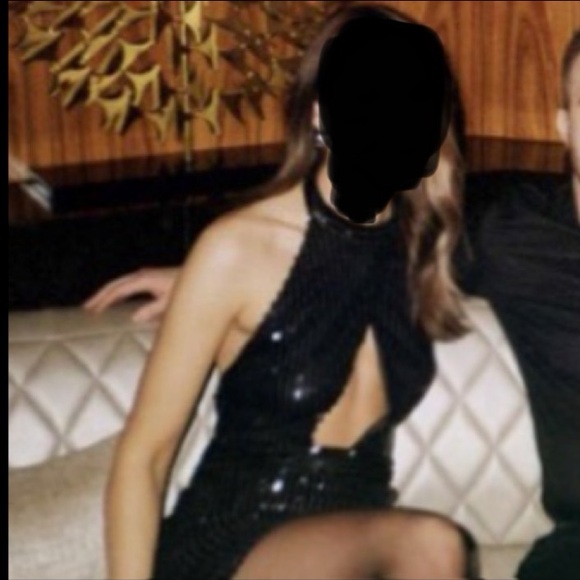 TIGER MIST Dress Portia Halter Blk Sequin NYE Dress - Picture 9 of 10